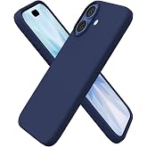 URUCHI iPhone 17 ile Uyumlu Kılıf, İ&ccedil;i Kadife Kaplamalı İnce Sıvı Silikon Tam Koruma Yumuşak Jel Silikon Kapak, Lacivert