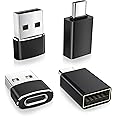 BASESAILOR USB to USB C Adapter with USB C Male to USB A Female 3.0 4-Pack,Thunderbolt 4 3 OTG Charger Converter for MacBook,iPhone 16 15 14 13 Plus Pro Max,iPad Air Mini,Samsung Galaxy S24 S23 Ultra