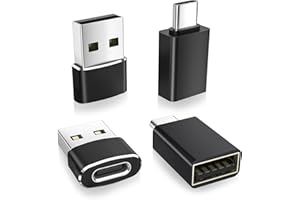 BASESAILOR USB to USB C Adapter with USBC Male to USB A Female 3.0 4Pack,Thunderbolt 4 3 OTG Charger Converter for MacBook,iPhone 17 16e 16 15 14 13 Pro Max,iPad Air Mini,Samsung Galaxy S25 S24 Ultra