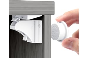 Kimsky Child Safety Cabinet and Drawers Magnet 12 Locks with 3 Keys, Invisible Magnetic Cabinet Lock, Drawer Lock for Baby and Children, No Drilling and Screws, White