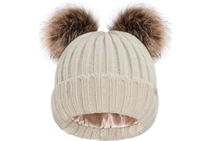 Hat Hut Fleece Lined Pom Beanie for Women Boina para Mujer