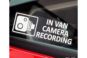 PLATINUM PLACE 5 adesivi per finestrino, scritta "In VAN Camera Recording", piccolo, 87 mm x 30 mm, per camion