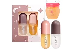 QJFHURB Lip Plumper 3 Piece Transparent Gloss Repulpant Levre Glow Oil - Natural Hydrating Fuller Honeypot Lip Care With Brilliant Finish