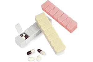 MCISKIN Podróżne pudełko na tabletki, przenośne etui na tabletki, dozownik pudełek na tabletki, mały, 7-dniowy tygodniowy organizer na tabletki na różne leki, suplementy witaminy z oleju rybnego, aspiryny