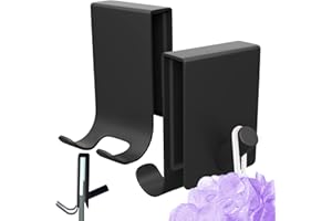 Cimown Haczyki Kombinowane w Zestawie 2 Szt., Dwustronny Czarny Hak Prysznicowy, Odwracalny Wieszak do Golenia, Haczyk na Ścianę Prysznicową, Hak na Ręczniki Ze Stali