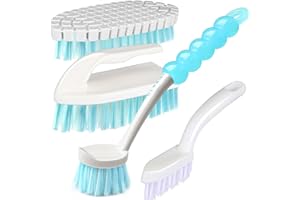 GIPTIME Lot de 4 Brosses à Récurer pour Jantes - Poignée Confortable, Nettoyage de Cuisine, Flexible, Joints Muraux et Maison