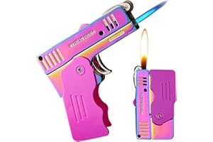 PIOYYDS Torch Lighter, Switchable Jet Flame Lighter Butane Refillable with Lockable Function, Windproof Adjustable Jet Flame and Soft Flame, Foldable Cool Design Lighters (Without Butane Gas) -Rainbow Ice