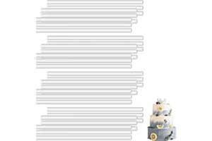 SEABABOO 36PCS Goujons à Gâteau en Plastique Tiges de Goujons à Gâteau Gateau ​Réutilisable Planches à Gâteau Bâtons de Réutilisables PP broche à gâteaux en plastique broche ronde à gâteaux