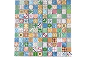 MOSANI MOS18D-16_f Lot de 10 mosaïques de mosaïque en céramique style espagnol rétro vintage