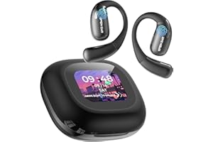 Relxhome AI Language Translation Earbuds, Open-ear LCD Touchscreen Bluetooth 5.4 Translator Earbuds, Real-time Translation for 150 Languages & Accents, 60 Hours Playtime for Business Travel