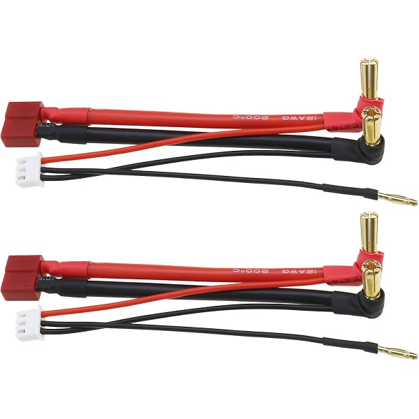 2x 4mm Bullet Auf Deans T Adapterkabel – Mit JST-XH Balance Für 2S LiPo Akkus