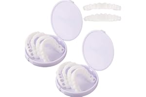 NUANCHU Lot de 2 paires de faux dents temporaires pour dentier Placages de Dents - Blanchiment alternatif Prothèses Temporaires