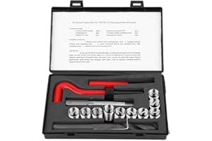 Yuecoom 15 Pièces Kit de Réparation de Filetage, Kit de réparation pour Filet Métrique Helicoil Inserts filetés Femelles Manchon fileté avec étui Portable (M14x1.25)