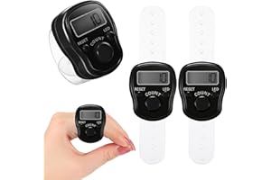 Fiada 2 Contatori da Dito Elettronici Contatori Digitali a Dito a LED a 5 Cifre Contatori Manuali Ripristinabili Mini Contatore a Mano Conteggio dei Contatori con Anello