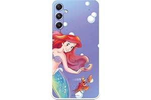 LA CASA DE LAS CARCASAS Custodia per Samsung Galaxy A34 5G Ufficiale Disney Ariel e Sebastian Bolle per proteggere il tuo cellulare. Cover per Samsung in silicone trasparente flessibile con licenza ufficiale della Sirenetta