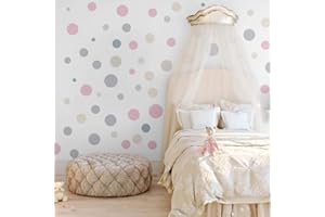Runtoo Pegatinas de Pared Puntos Stickers Adhesivos Vinilo Lunares Etiqueta Redonda de Círculo Decorativas Infantiles Dormitorio Salon Habitacion Bebe