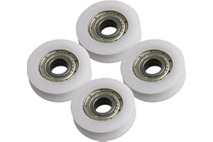CNBTR 4.2mm Width 1.8mm Depth U-Groove Plastic Wheel Pulley with Steel Bearing for Max-Load 69kg Pack of 4