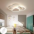 GUANSHAN 3D Ceiling Light Led Creative Clouds Intelligent Regulation Stepless Dimming Ceiling Lamp Lighting for Boys Girls Bedroom Kindergarten with Remote Control, 32W