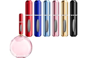 ZUOQIANG 6 PCS Vaporisateur Parfum Rechargeable, Mini Vaporisateur Parfum Voyage, 5ML Atomiseur Parfum Réutilisable, Recharge Parfum, Portable Flacon Parfum Vide pour Femmes et Hommes