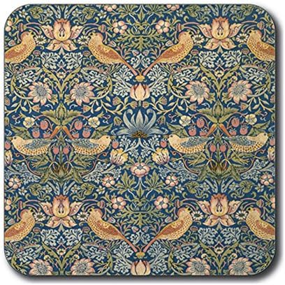 Castle Melamine William Morris Strawberry Thief Coasters - Set of 6