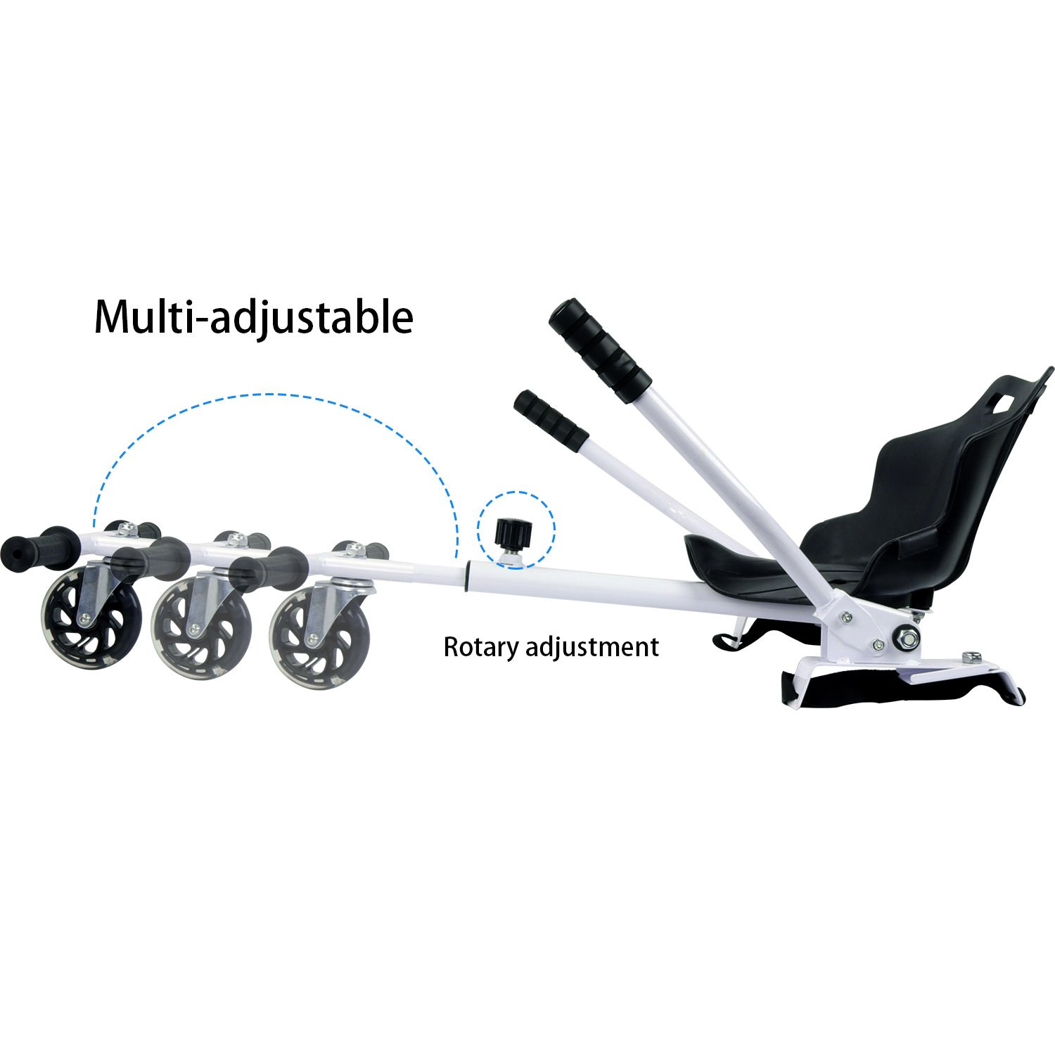 GeekMe Hoverkart per Hoverboard, Go-Kart Accessori di Scooter a bilanciamento Automatico, Lunghezza Regolabile - immagine 3
