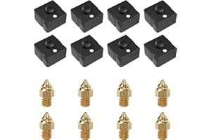 ALadrs Lot de 8 chaussettes en silicone et 8 buses de 0,4 mm pour imprimante 3D Ender 3 V2 Neo, Ender 3 Neo, Ender 3 Max Neo, CR-10 FDM imprimante 3D