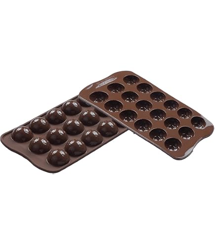 silikomart | SCG25 Stampo in Silicone per Cioccolatini CHOCO BISCUITS, Antiaderente, 8 Cioccolatini, Confezione da 1