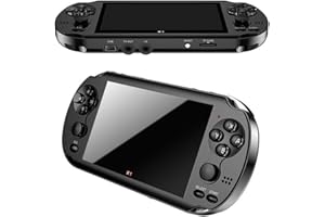 DXY LANMOU 4.3 Pouces Console de Jeux Portable, PSP HD MP5 Avec Multiples Simulateurs, Puce Puissante, Milliers de Jeux, Extension Carte 64G TF, Noir