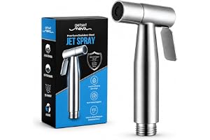 GetSetNova Health Faucet Stainless Steel Jet Spray Gun for Toilet | Silver & Copper Ion Shield Kills 99% Germs | Leak-Proof B