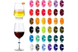 Reccisokz 24 Piezas Marcador De Vidrieras,Marcador De Vidrio,Marcador De Vidrio De Copa,Vidrio De Silicona De Fiesta,Copa De Champán,Copa De Cóctel,Copa De Martini