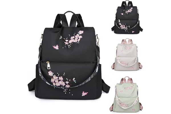 JSNOM Damryggsäck elegant vattentät: Ryggsäck damer casual liten dagryggsäck för universitet skola arbete shopping kvinnor (svart), svart, M