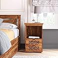 GFH Solid Sheesham Wood Bedside Table | Wooden Bed Side Tables with Drawers | Nightstand Side Table for Bedroom | Night Stand End Table with Drawers Storage for Home | Rosewood, Brown Finish