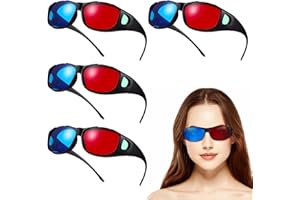DOITOOL 5 Pezzi Occhiali 3D Rosso e Blu Film Occhiali per Cinema D Occhiali Blu Rosso Occhiali Daltonico Occhiali Anaglifi 3D Plastica