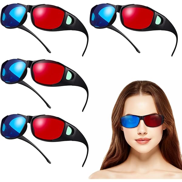 3 Paires Lunettes 3D Anaglyphe Rouge/cyan – Pour Films, Jeux, Impressions 3D, Compatibles Sur Lunettes De Vue - 13