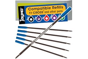Jaymo - 6 - Reemplazo tinta azul compatibles con Cross® bolígrafos. Escritura fluida tinta alemana y punta media 1mm #8511