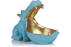 ‎CUTFOUWE Cutfouwe Nilpferd Figuren Statue Schlüsselschale,Moderne Skulptur Deko aus Harz,Schlüsselaufbewahrung,Bonbonsbehälter,Groß Mund Aufbewahrungsbox,Tischdekoration,Sammlerstück,Geschenk