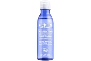 Melvita - Desmaquillante de Ojos Bifásico Waterproof - Bouquet Floral- Aguas Florales de Azahar y Rosa, Té Verde - Ojos Sensibles - 200 ml