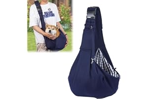 ACTOYS Réglable Sac Bandoulière pour Animal de Compagnie, Sac de Transport pour Chien et Chat, Mains Libres, Portable, Jusqu'à 7 kg, Sac Transport Chien pour Marche/Activités de Plein Air (Bleu Foncé)