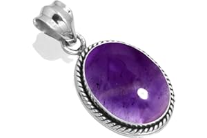JEWELOPORIUM 925 Sterling Silver Handmade Pendant for Women 12x16 Oval Gemstone Costume Silver Jewelry for Gift (99538_P)