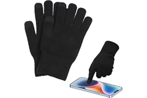 HEIZHU Thermal Magic Gloves Elastic Soft Lined Knit Glove for Driving Running Typing, Winter Touch Screen Gloves for Men Women