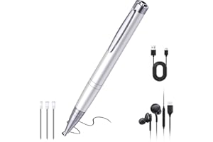 JUSTSTONE Digital Voice Recorder 100 GB, 1600 Stunden Aufnahmekapazität, 360° Surround-Aufnahme, One-Touch Aufnahme, Sprachaktivierung,AI Geräuschunterdrückung, Ideal für Klassenzimmer und Meetings