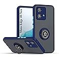 Zubitech Case For Motorola Edge 40 Neo 5G Shockproof Case, Magnetic Ring Armour Phone Cover with [Kickstand], Frosted Matte Finish Shock Absorption Case For Motorola Moto Edge 40 Neo (Blue)