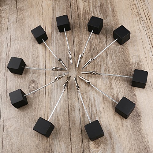 NUOLUX 10pcs MemoHalter Clip mit Alligator-Haken-Standplatz für Bilder-Karten-Papier Hinweis Clip (Schwarz) - 2
