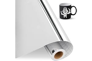 IModeur Vinilo adesivo Argento lucido, 30,5 cm x 458 cm pellicola adesiva Argento per Cricut, Vinile autoadesivo per regali fai da te, festa di compleanno