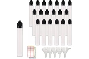 XIAONAN 20 Pcs 30ml LDPE Plastics Dropper Bottle Refillable Empty Plastic Squeezable Eye Liquid Bottle (Bottles + Caps + Tips+4 Funnel +label)
