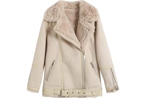 WHZXYDN Automne Et Hiver éPais pour Femmes Double Face en Fourrure d'agneau Un Manteau en Peau De Daim Velours Mode Veste Chaude