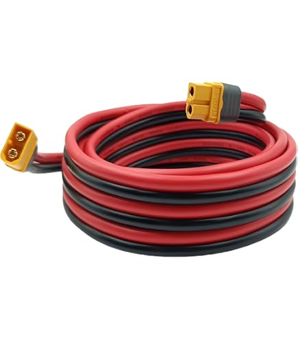 Câble XT60 Mâle Vers Fil Nu – 1 M – 12 AWG – Pour Drone FPV, Panneau Solaire, Vélo électrique