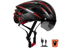 Shinmax Casco Bicicleta Adulto Casco Bici con USB Luz Pegatina Luminosa Certificado CE Casco Bicicleta Mujer Hombre con Visera Magnética Casco MTB Casco Bici para Montaña Ciclismo Carretera 57-62 cm