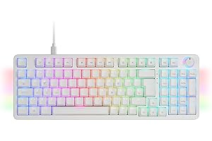 Mars Gaming MKPRO, Teclado Mecánico Gaming Completo, RGB Chroma, Switches Hot-Swap Mecánicos, Antighosting, Rueda de Control, Software Avanzado, Multiplataforma, Switch Azul, Español, Blanco