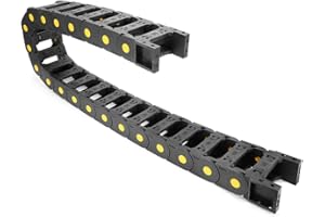 UXCELL sourcing map R55 25mm x 57mm Black Plastic Open Type Cable Drag Chain Wire Carrier 1M Length